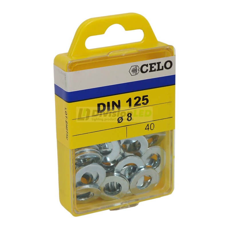 APOLO CELO 78125 Arandela lisa DIN 125A M8 cincado 40 uds