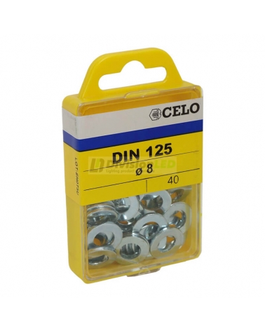 APOLO CELO 78125 Arandela lisa DIN 125A M8 cincado 40 uds