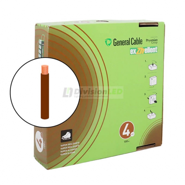 General Cable EXZHELLENT-XXI 1x4mm² H07Z1-K Cable flexible libre de halógenos marrón 100m