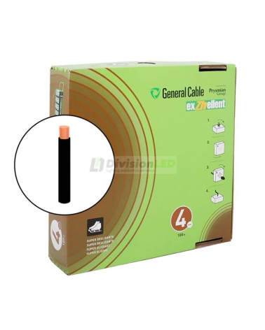 General Cable EXZHELLENT-XXI 1x4mm² H07Z1-K Cable flexible libre de halógenos negro 100m