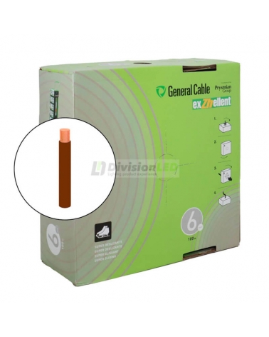 General Cable EXZHELLENT-XXI 1x6mm² H07Z1-K Cable flexible libre de halógenos marrón 100m