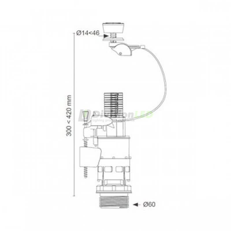 CABEL 10720524 Mecanismo WC universal doble descarga 3/6 litros