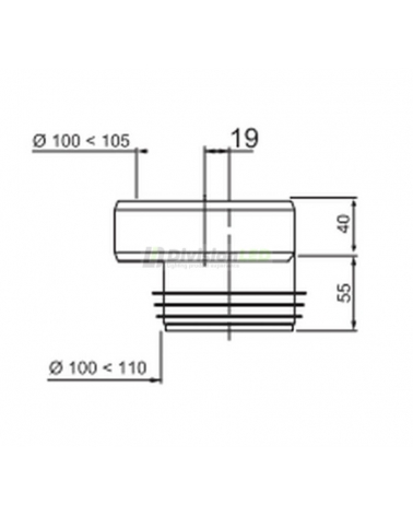 CABEL 70721362 Manguito WC semirrígido excéntrico