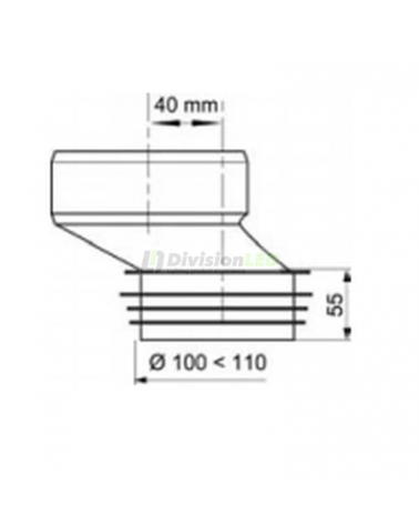 CABEL 70721363 Manguito WC semirrígido máxima excentricidad