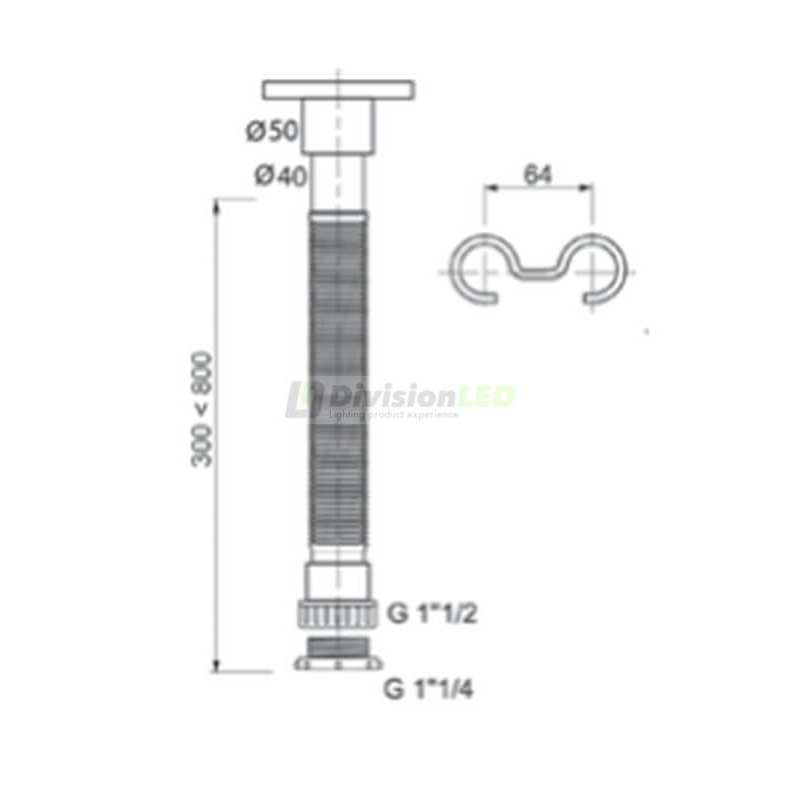 CABEL 30719760 Sifón universal extensible cromo 1½ - 1¼ Ø40-50mm