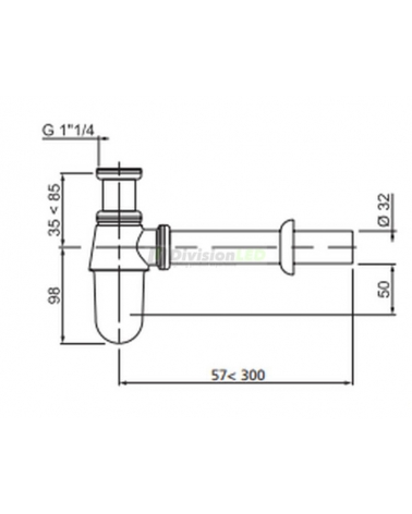 CABEL 30722019 Sifón botella latón cromado 1¼ Ø32mm