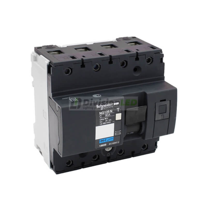 SCHNEIDER 18658 Interruptor magnetotérmico NG125N 4P 80A C 25kA