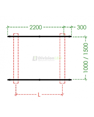 Kit estructura coplanar para 2 paneles ¡EN OFERTA! - DivisionLED
