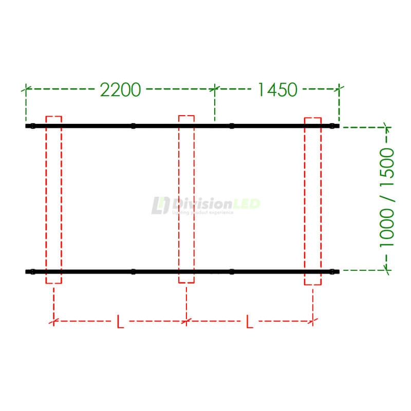 Kit estructura coplanar para 3 paneles