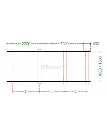 Kit estructura coplanar para 4 paneles