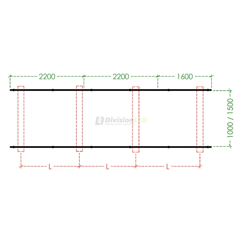 Kit estructura coplanar para 5 paneles