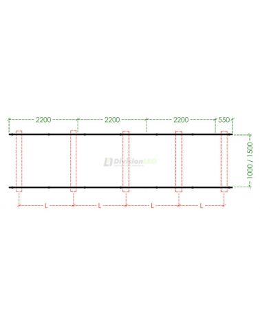 Kit estructura coplanar para 6 paneles