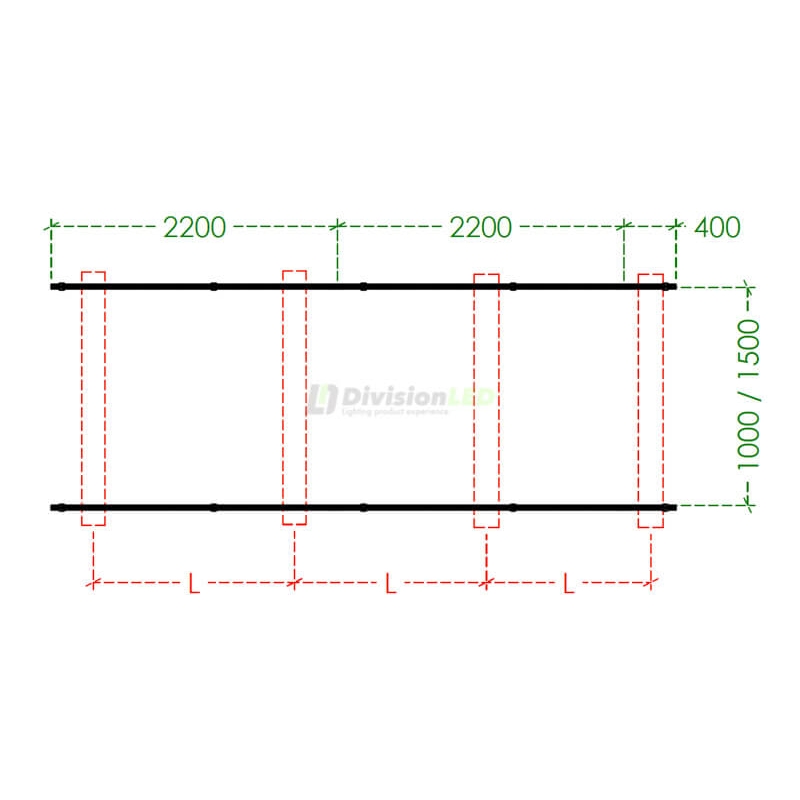 Kit estructura inclinada para 4 paneles