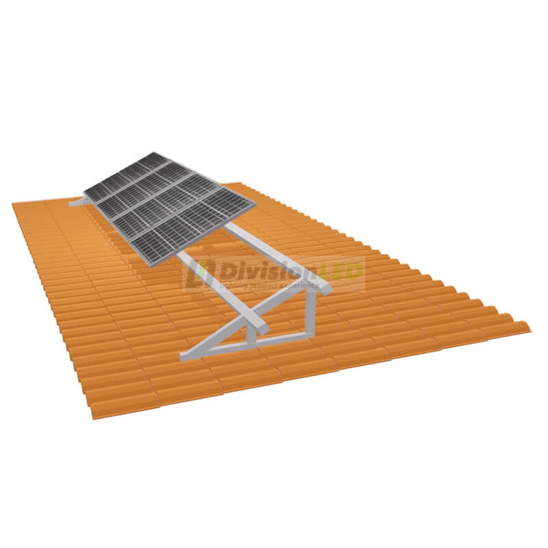 Kit estructura inclinada para 4 paneles