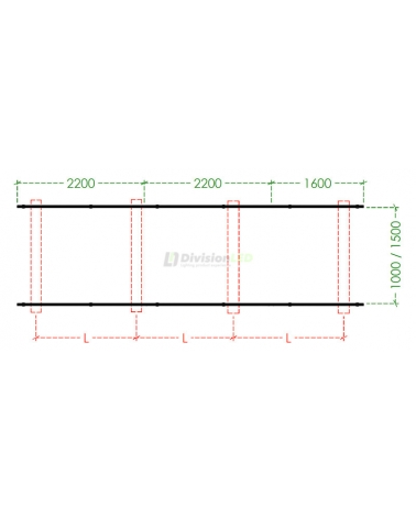 Kit estructura inclinada para 5 paneles