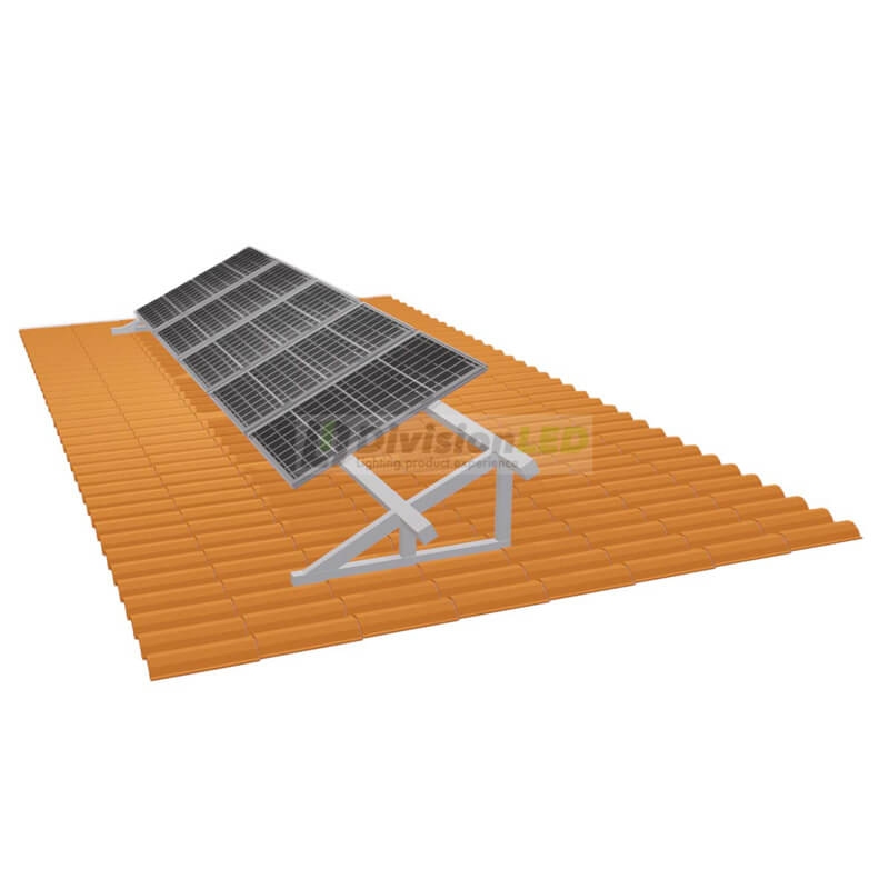 Kit estructura inclinada para 5 paneles