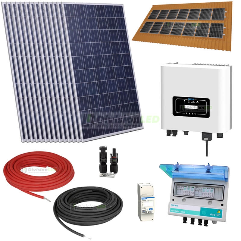 Kit Solar Autoconsumo monofásico 6kW DEYE con cuadro de protección