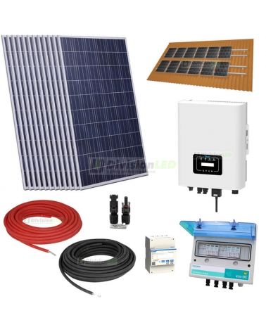Kit Solar Autoconsumo trifásico 5kW DEYE con cuadro de protección