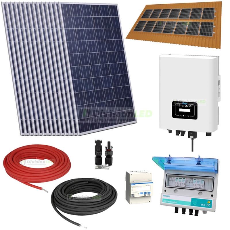 Kit Solar Autoconsumo trifásico 6kW DEYE con cuadro de protección