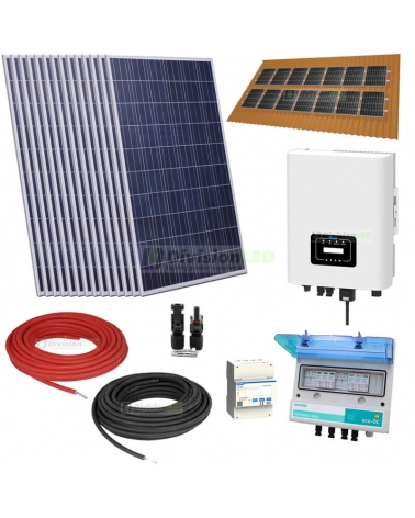 Kit Solar Autoconsumo trifásico 6kW DEYE con cuadro de protección