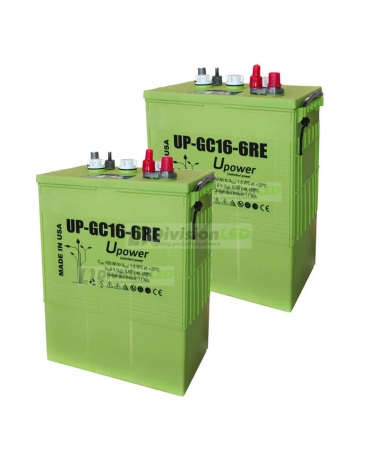 U-Power UP-GC16-6RE Pack 2 Baterías solares ciclo profundo 6V 550AH c100 ¡EN OFERTA!