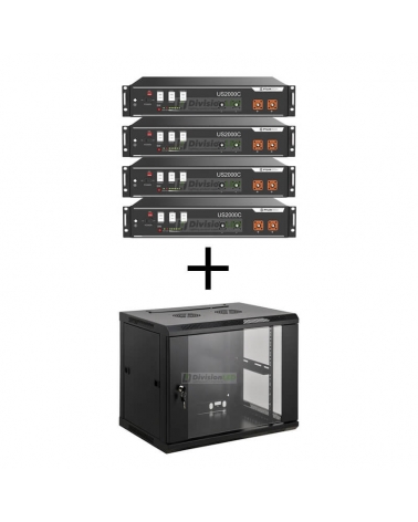 Pylontech US2000B-PLUS Pack 4 Baterías de litio 2400WH 48V más Rack 19"