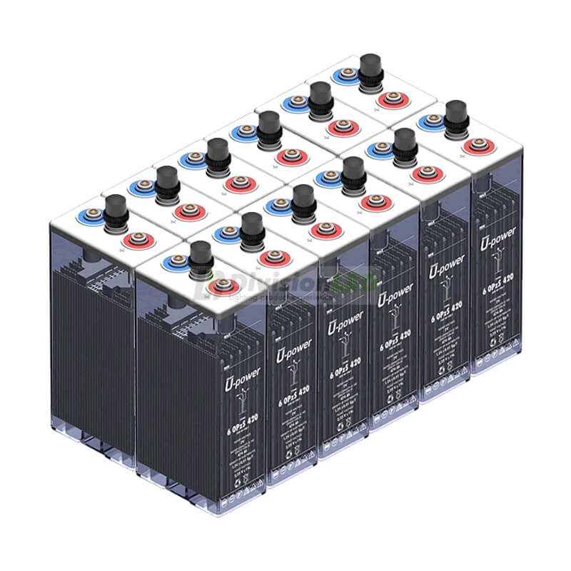 U-Power UP-6OPZS420 Pack 12 Baterías estacionarias 2V solar OPzS 750AH C100
