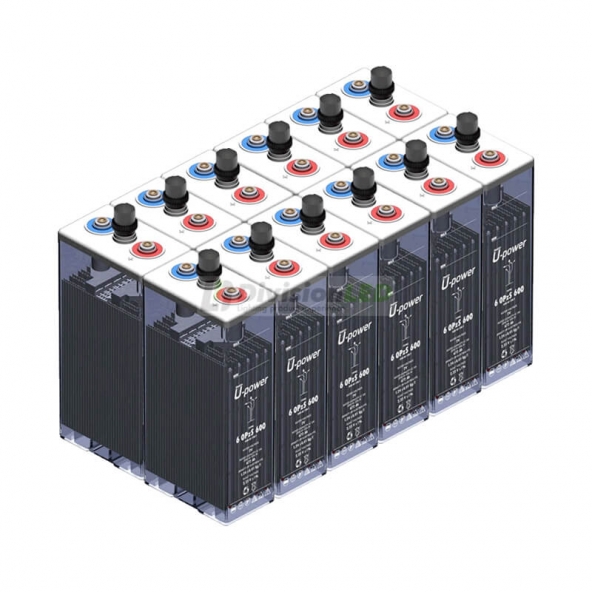 U-Power UP-6OPZS600 Pack 12 Baterías estacionarias 2V solar OPzS 1095AH C100