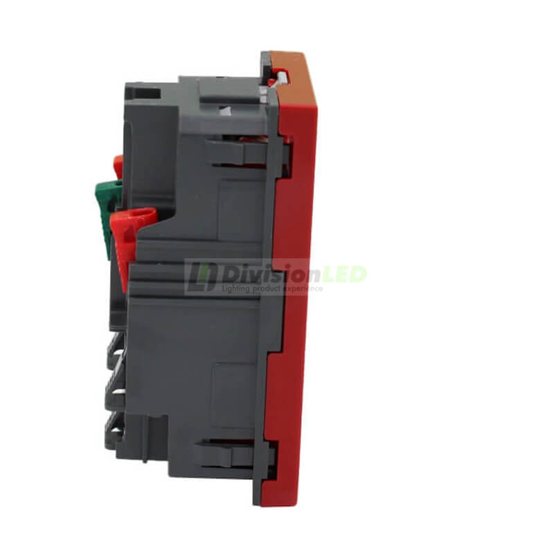 Base enchufe Schuko doble 16A 250V Rojo LED Simon 50010432-037