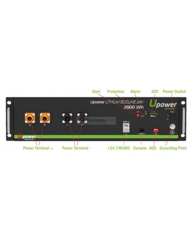 U-Power UE-24Li2900WH Ecoline Batería de litio 2900WH 24V