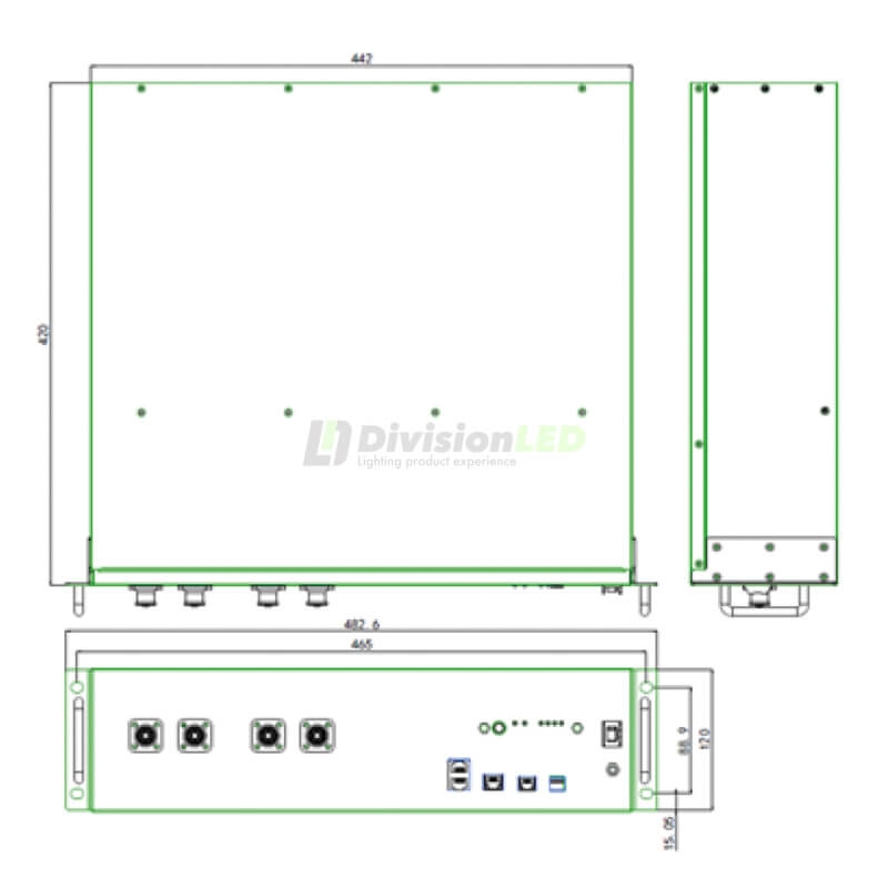 U-Power UE-24Li2900WH Ecoline Pack 2 Baterías de litio 2900WH 24V más Rack 19"