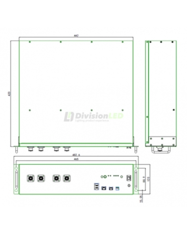 U-Power UE-24Li2900WH Ecoline Pack 2 Baterías de litio 2900WH 24V más Rack 19"