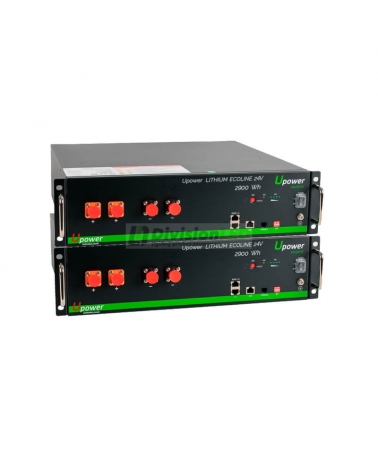 U-Power UE-24Li2900WH Ecoline Pack 2 Baterías de litio 2900WH 24V más Rack 19"