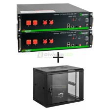 U-Power UE-24Li2900WH Ecoline Pack 2 Baterías de litio 2900WH 24V más Rack 19"