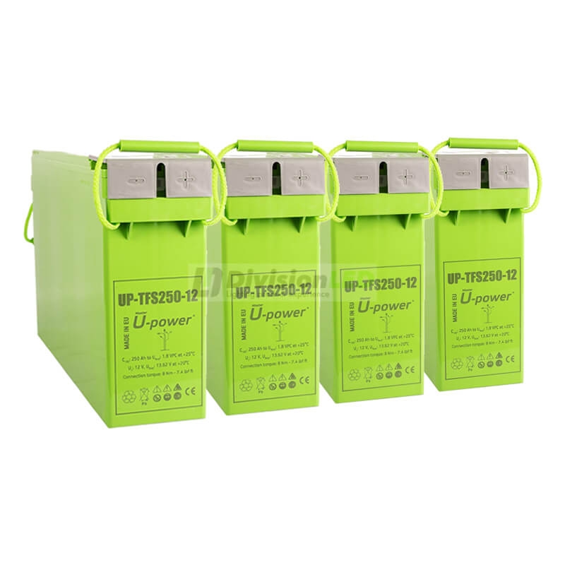 U-Power UP-TFS250-12 Pack 4 Baterías AGM ciclo profundo 12V 250AH c100