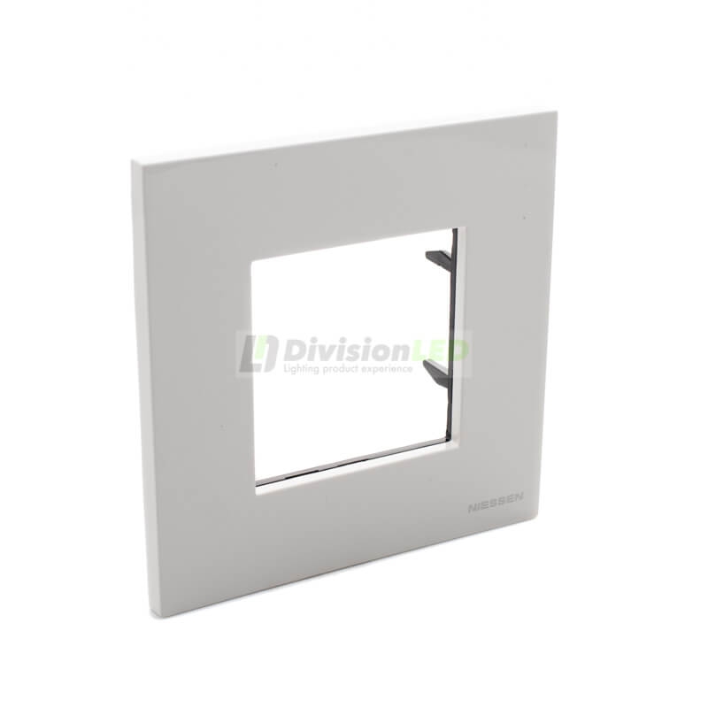 Niessen Zenit N2271 BL Marco 1 elemento 2 módulos blanco efecto flotante