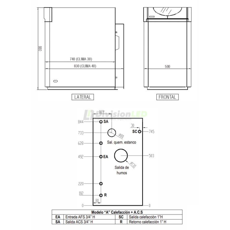 Caldera de gasoil LASIAN Climaterm C 40C solo calefacción 1466