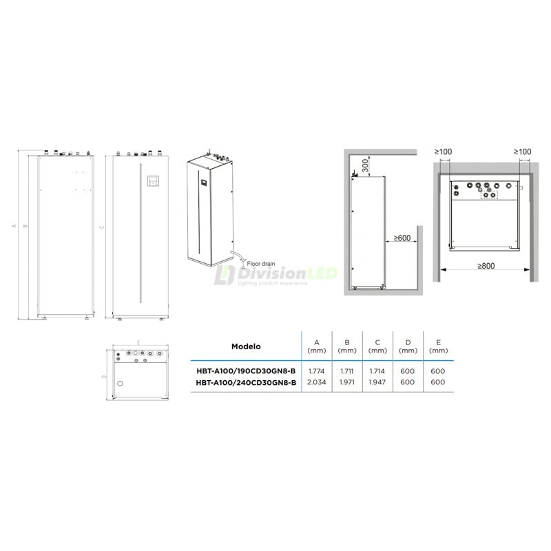 Midea M-Theri A 8 XL Conjunto aerotermia bomba de calor bibloc integrado