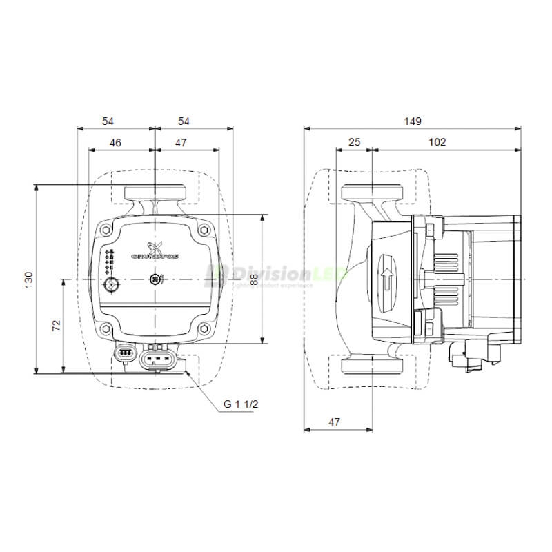 GRUNDFOS 99160578 Bomba circuladora ALPHA1 L 25-40 130 1x230V