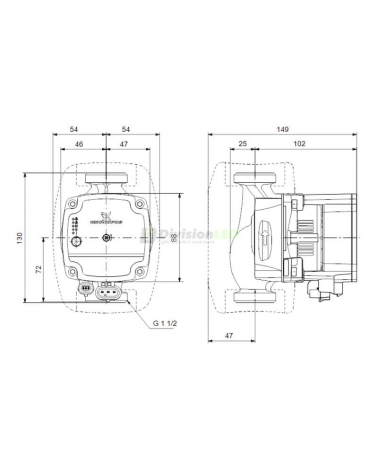 GRUNDFOS 99160578 Bomba circuladora ALPHA1 L 25-40 130 1x230V