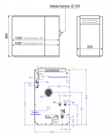 Caldera de gasoil LASIAN Termodens 30A calefacción + ACS 11630A