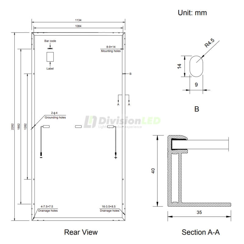Amerisolar AS-7M144-HC pallet de Paneles solares de 555W monocristalino 36 uds