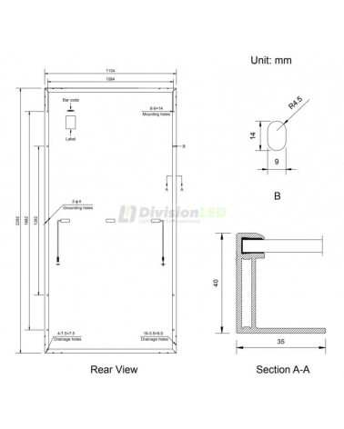 Amerisolar AS-7M144-HC pallet de Paneles solares de 555W monocristalino 36 uds