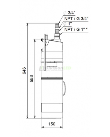 GRUNDFOS 97896290 Bomba sumergible SBA 3-45A  Monofásica 2CV 230V