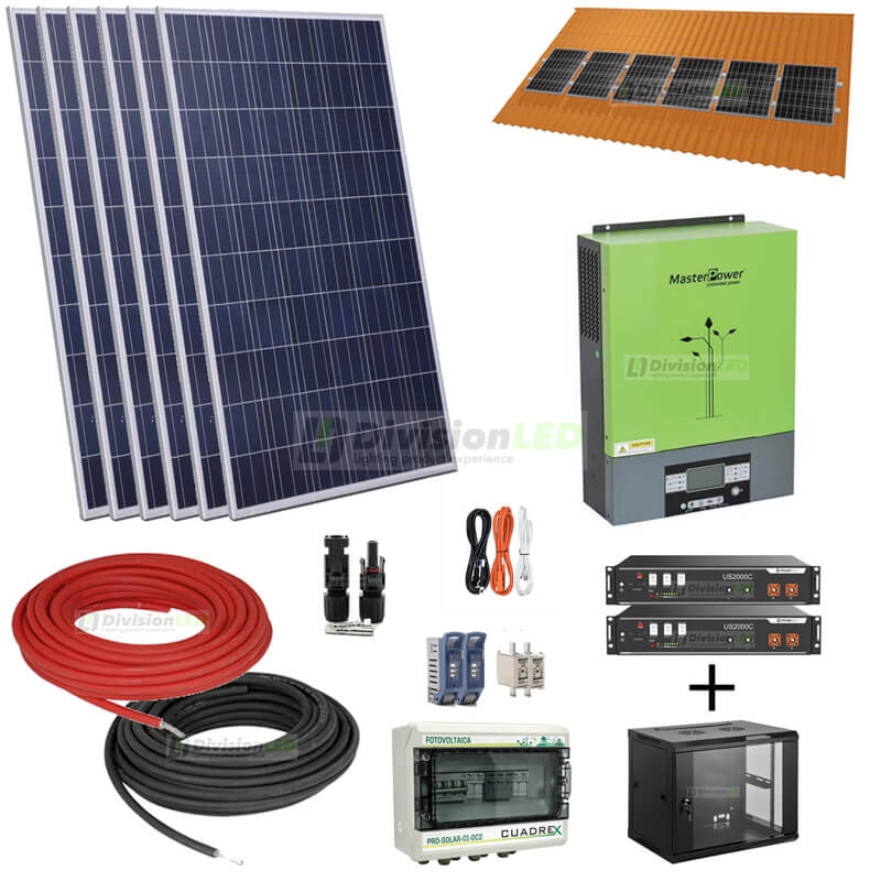 Kit Solar aislada 48V 5000W Master Power litio con cuadro de protección
