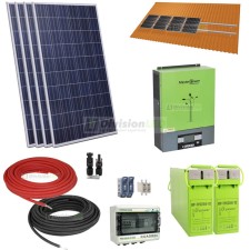Kit Solar aislada 24V 3000W Master Power AGM ciclo profundo con cuadro de protección