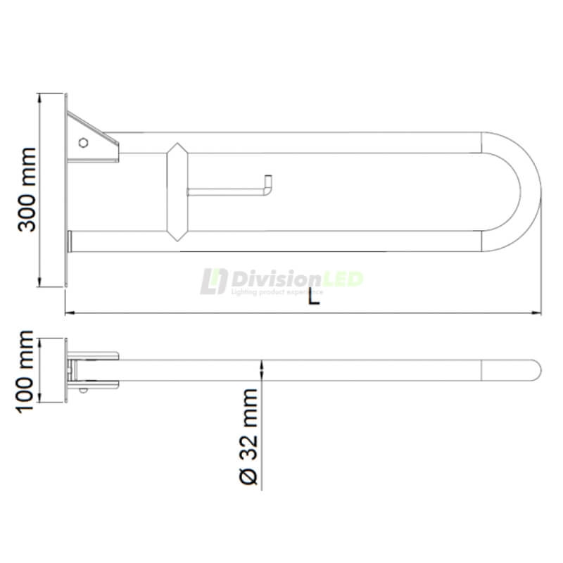 Mediclinics BG0800CS barra de apoyo abatible vertical satinada 800