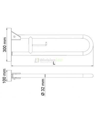 Mediclinics BG0800CS barra de apoyo abatible vertical satinada 800