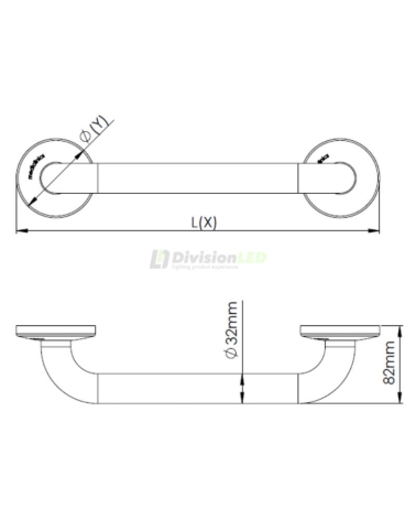 Mediclinics BR2300 barra apoyo recta 390mm acabado blanco