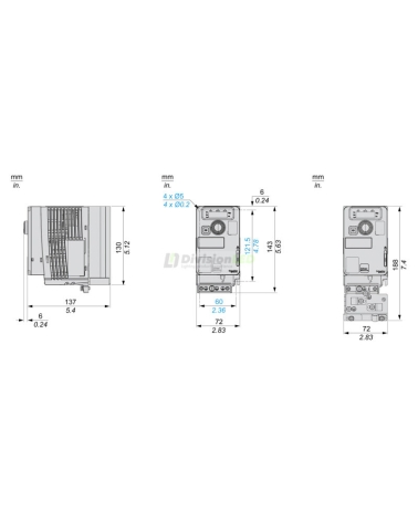 Schneider ATV320U06M2C Altivar 320 Variador de frecuencia 230V 0.55kW monofásico compacto